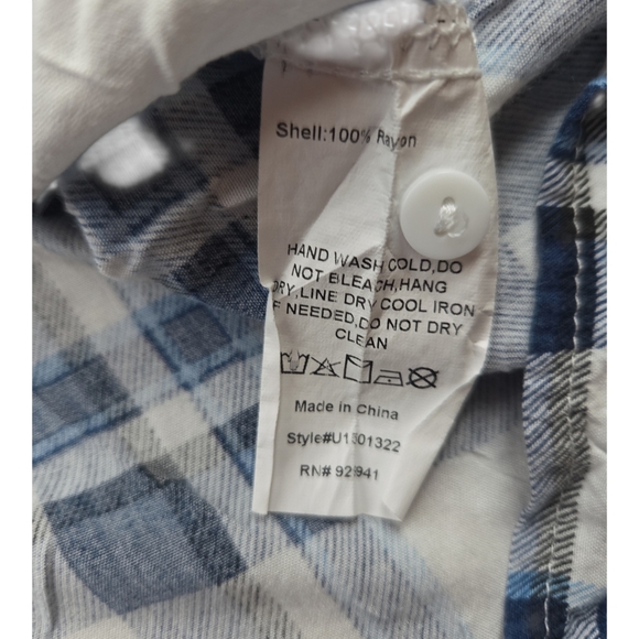 Suzanne Betro Plaid Henley Top XL - Picture 7 of 7